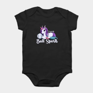 Unicorn with horn and ball Baby Bodysuit